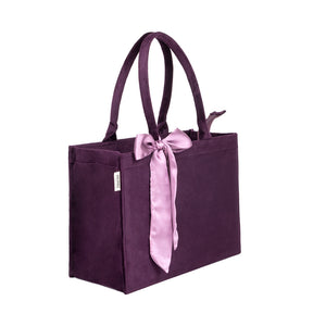 Purple Knotted Velvet Tote Bag – Luxurious & Eco-Friendly Handbag