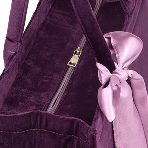 Purple Knotted Velvet Tote Bag – Luxurious & Eco-Friendly Handbag