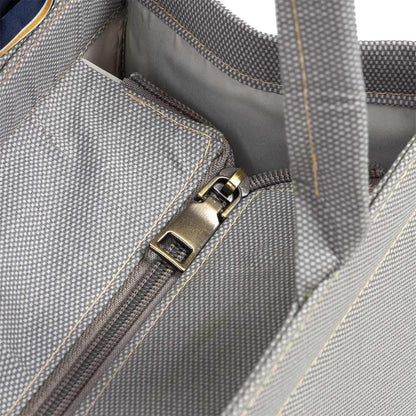 Self-Printed Grey Tote Bag with Move Knot Accent – Versatile and Chic