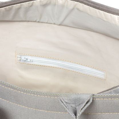 Self-Printed Grey Tote Bag with Move Knot Accent – Versatile and Chic