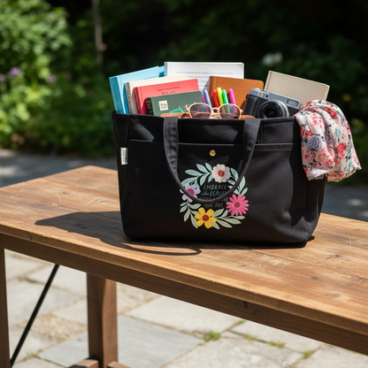 Soft Tote Floral Ring Embrace the Beauty - Canvas Tote