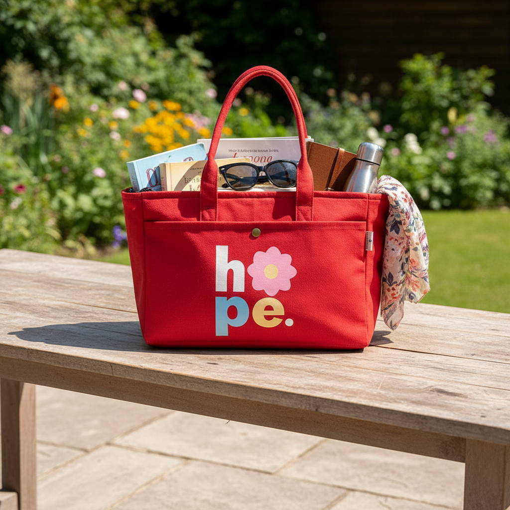 Hope Warm Orange Canvas Tote