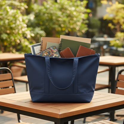 Ocean Mist Blue Tote – Waterproof Shoulder & College Bag for Girls