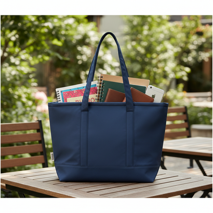 Ocean Mist Blue Tote – Waterproof Shoulder & College Bag for Girls