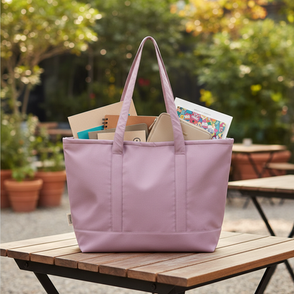 Pink Lavender Soft Waterproof Tote – Dustproof, Lightweight & Everyday Chic