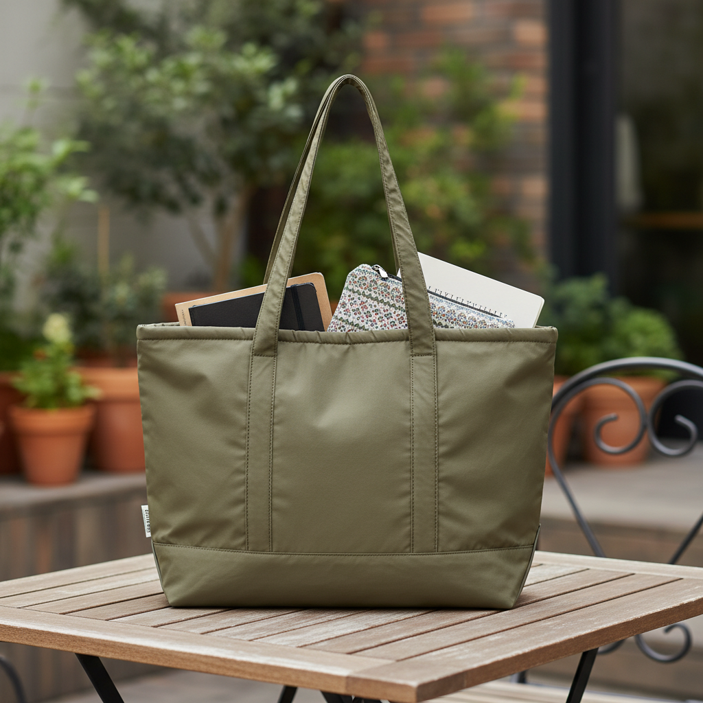 Olive Grove Tote – Waterproof Shoulder & College Bag for Girls