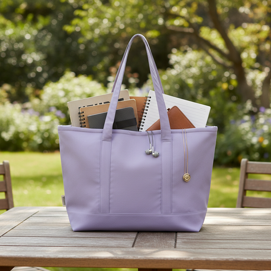Mocha Mauve Tote – Waterproof Shoulder & College Bag for Girls