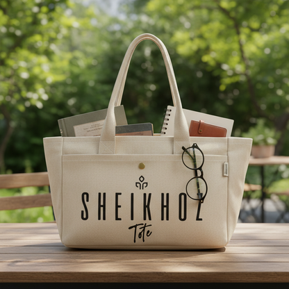 Off-white Striped Canvas Tote Bag – Casual Handbag