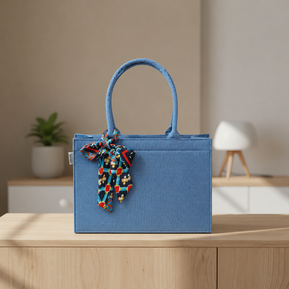Fresh Blue With Silk knot
