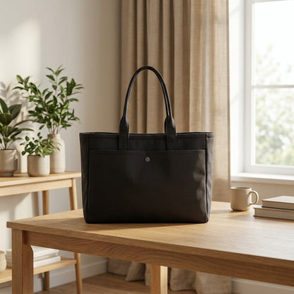 Deep Charcoal Grey Focus and bloom Women Tote Bag
