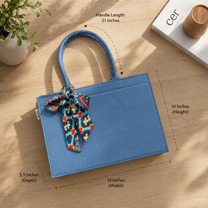 Fresh Blue With Silk knot