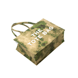 The Tote Bag White – Army Green Camo Canvas Bag