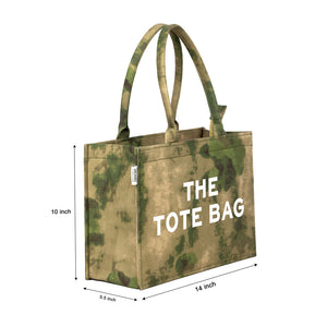 The Tote Bag White – Army Green Camo Canvas Bag