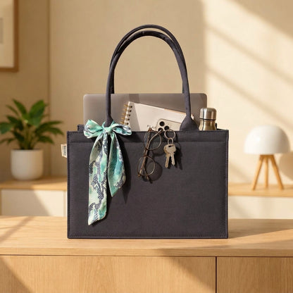 Midnight Grace Deep Charcoal Tote