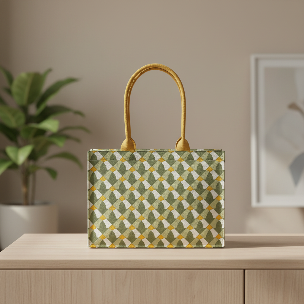 Olive Grove Tote with Mustard Handle - Classic Edition