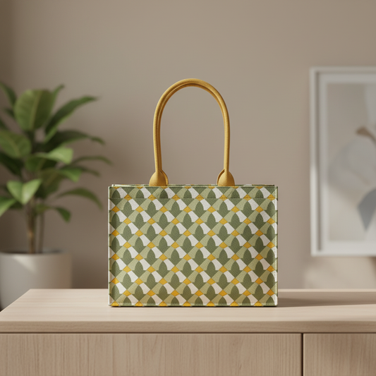 Olive Grove Tote with Mustard Handle - Classic Edition