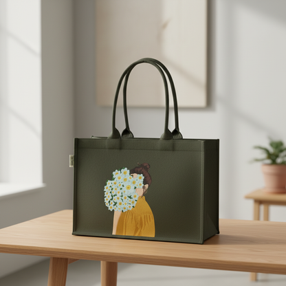 Canvas Bag -  Green Mimi Girl Corsage