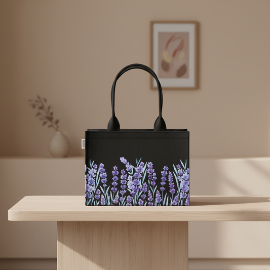 Royal Bloom Purple Canvas Tote – Floral Edition