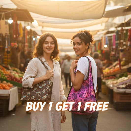 Bloom Craft Brown Floral Tote with pink pop tote