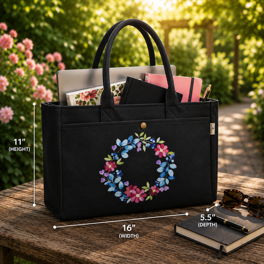 Nautical Arch Floral Tote – Eco-Chic Statement Handbag
