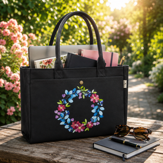 Nautical Arch Floral Tote – Eco-Chic Statement Handbag