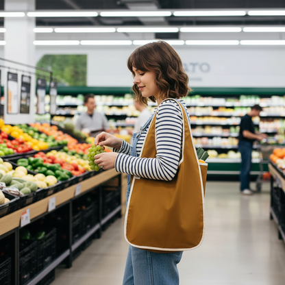 Pop Tote - Caramel Tote with Piping